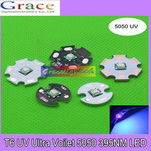 Led uv ultra violeta t6 10w 5050 395nm alta potência em 16mm 20mm pcb 2024 - compre barato