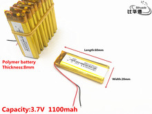 Batería de iones de litio de 3,7 V,1100mAH, 802060 polímero, para tableta, pc, GPS,mp3,mp4 2024 - compra barato