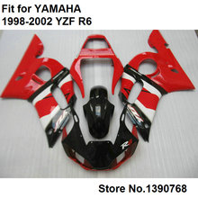 Carenagens de plástico ABS para Yamaha YZF R6 98 99 00 01 YZFR6 02 peças carenagem kit carroçaria preto vermelho 1998 1999 2000 2001 2002 LV49 2024 - compre barato