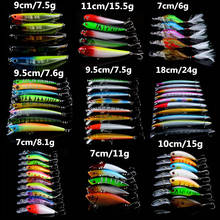 63pcs/lot Fishing Lures Mixed 9 Models Hard Baits Artificial Make Qualtiy Lifelike Fishing Tackle Minnow/Crank and VIB bait mix 2024 - buy cheap