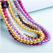 JuleeCrystal 4 6 8MM Glass Pearls Bead Round Imitation Mixed Color Pearlized Glass Pearl Beads for Jewelry Making 2024 - buy cheap