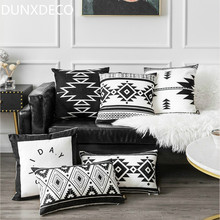 DUNXDECO Cushion Cover Bedding Decorative Pillow Case Modern Simple Bohemia Black Geometric Blend Coussin Home Office Store Deco 2024 - buy cheap