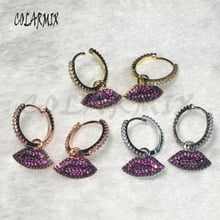 4 Pairs mix color Fashion cute tiny Kiss earrings fashion jewelry earrings Gift for lady elegant Crystal earrings wholesale 5583 2024 - buy cheap