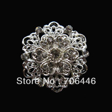 Silver Tone Clear Rhinestone Crystal Small Flower Pin Brooch 2024 - buy cheap