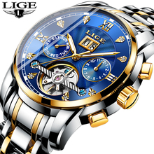 LIGE Men Watches Automatic Mechanical Watch Fashion Diamond Clock Male Stainless Steel Waterproof Watch Men Relogio Masculino 2024 - buy cheap