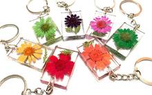 FREE SHIPPING 21 pcs fashion dried flower jewelry newest lucid square style keychain 2024 - buy cheap