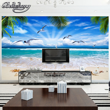 Beibehang Custom photo wallpaper 3D beach sea view wallpaper living room bedroom wallpaper for walls 3 d papel de parede 2024 - buy cheap