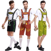 Disfraz de Oktoberfest para hombre adulto, camisa de talla M-2XL, conjunto de Lederhosen, traje de cerveza bávara, uniforme de fiesta de cerveza para Bar 2024 - compra barato