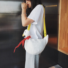 Cute Duck Plush Messenger Bag Shoulder Bag Cartoon Animal Bags Girl Favorite Duck Shape Chest Bag Red Dot Green Grid 2024 - buy cheap