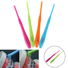 Cepillo de dientes de cabeza pequeña para higiene bucal, cepillo de dientes Interdental, pelo suave decaido, 4 colores, 1 unidad 2024 - compra barato