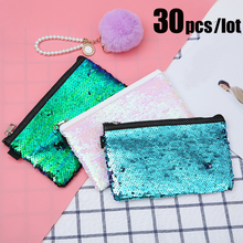 30Pcs/lot Glitter Sequins Party Evening Clutch Bag Wallet Purse Female Zipper Clutch Coin Ladies Small Objects Gift Bags 2024 - buy cheap