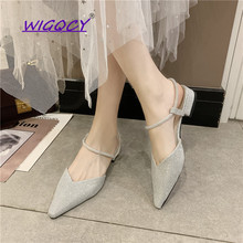 Rhinestone Pointed Toe flat sandals women 2019 summer shoes woman Fashion Sexy Riband Shallow Bling Slip-On Party female shoes 2024 - buy cheap