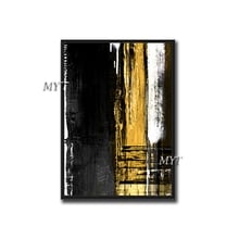 Pintura abstrata à mão em estilo nórdico, pintura a óleo em tela, arte para parede, preto e branco para sala, decoração de casa, sem moldura 2024 - compre barato