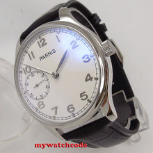 44mm parnis white dial silver makrs ST 3600 hand winding 6497 mens wrist watch P28 2024 - buy cheap