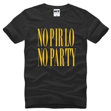 New Designer NO PIRLO NO PARTY Printed T Shirt Men Short Sleeve O Neck Cotton Men's T-Shirt Summer Style Fitness Top Tee 2024 - buy cheap