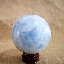 Bola de cristal de quartzo rieki, esfera natural de celestita azul céu, cura para decoração de casa presente 2024 - compre barato