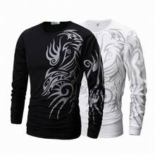 2017 Hot Fashion Tattoo Print Men Long Sleeve T Shirt Brand New Mens Brand Clothing Casual Slim Fit O-neck Cotton T Shirts Tees 2024 - buy cheap