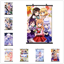 Póster de desplazamiento de pared de Gochuumon wa Usagi Desuka, Anime japonés, 40x60cm, cuadros de decoración, pintura de desplazamiento de salón 2024 - compra barato