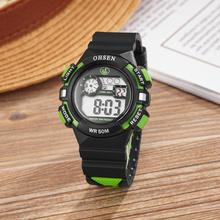 OHSEN Students Child Watch Cool Kids Watches Sports Alarm Watch Unisex Rubber Band Green Digital LCD Wristwatch 50m Swim Horloge 2024 - buy cheap