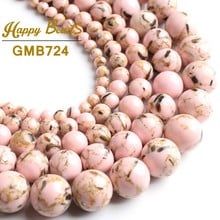 Pink Shell Turquoises Synthesis Stone Beads Round Loose Spacer Beads 15''Strand 4/6/8/10/12mm For Jewelry Making DIY Bracelets 2024 - buy cheap