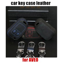 Only Red hot cheap Sewing Leather New Arrival Car Key Case Hand Sewing Key Case fit for CHEVROLET SAIL 3 AVEO 2024 - buy cheap