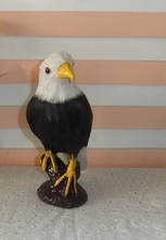 Simualtion águia brinquedo, a2408, cerca de 20x12cm, em resina de polietileno e furos, decoração artesanal, presente 2024 - compre barato