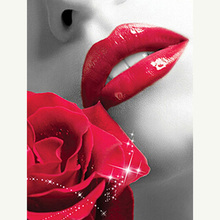 Pintura de diamante 5D, mosaico cuadrado completo de labios rojos y rosas, bordado de diamantes de imitación, cuadro de punto de cruz de decoración para el hogar 2024 - compra barato