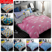 Pink Grey Cloud Pattern Quilt Duvet Cover 3/4 pcs Bedding Set Adult Kids Child Soft Bed Linen Single Full Double Queen King Size 2024 - buy cheap