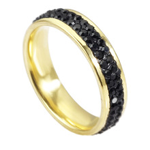 QianBei титановые кольца из нержавеющей стали для мужчин и женщин 6 мм кубического циркония свадебные кольца 2 ряда CZ инкрустация модные ювелирные изделия оптом 2024 - купить недорого