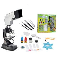 Kit de microscópio de brinquedo para crianças, 900x, 600x, 300x, 100x, 4 vias, crianças, experimentos científicos, projeção de brinquedo 2024 - compre barato