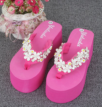 7cm Wedge Sandals Garden Shoes Handmade Summer Women Casual Original Beach Slippers Flip Flops 2024 - buy cheap