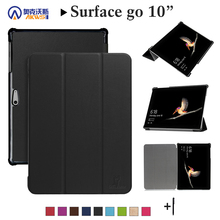 Funda protectora plegable de piel sintética para tableta Microsoft Surface Go 10, carcasa con soporte para Tablet 2024 - compra barato