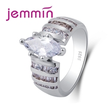 Venda quente novo design de luxo grande oval cz anel 925 prata esterlina anel de casamento jóias finas para as mulheres transporte rápido jóias 2024 - compre barato