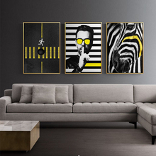 Modern Fashion Art Canvas Painting Zebra Crossing Animals Posters And Prints Black And White Wall Art Pictures For Living Room 2024 - buy cheap