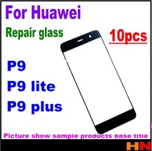 Tela de lcd para huawei p9 lite g9 plus, peças para reparo de lente frontal de vidro, substituição de lente frontal externa com 10 peças 2024 - compre barato