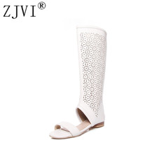 ZJVI-Botas hasta el muslo para Mujer, zapatos hasta la rodilla, Botas de lluvia, Sandalias blancas, 2021 2024 - compra barato