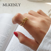 MLKENLY, открытые кольца, узел для женщин, золотой цвет стразы, женские очаровательные украшения 2024 - купить недорого