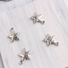 20 pçs antigo estrela de prata encantos pulseira achados carta liga pingentes 3d "amo você" estrelas brinco jóias acessório yz027 2024 - compre barato