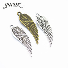 YuenZ-colgantes de plumas de metal para fabricación de joyas, 5 uds., 49x14mm, D432 2024 - compra barato