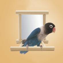 Funny Wooden Bird Toy Mirror Fun Toys For Parrots Cockatiel Vogel Speelgoed Small Birds Parrot Toys Pet Toy Accessories 2024 - buy cheap