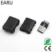 Conector de enchufe macho con cubierta de plástico, adaptador de línea de Cable de datos PCB SDA, Micro USB, 5 pines, 10 Uds. 2024 - compra barato