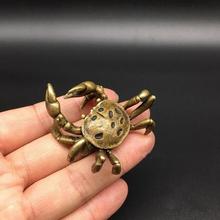 Copper Statue Collectable Chinese Brass Carved Animal Crab Eight Party Money Exquisite Small Statues 2024 - buy cheap