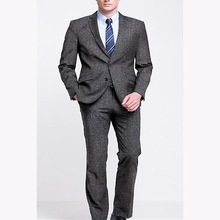 Latest Grey Groom Tuxedo 2 Piece Slim Fit Wedding Prom Dinner Suits For Men Groomsman Blazer Mens Suit Terno Masculino 2024 - buy cheap