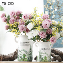 YO CHO 5 голов розы Искусственные цветы белый розовый шелк пион красные искусственные цветы для свадьбы украшения дома сада цветы 2024 - купить недорого