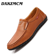 DXKZMCM Handmade Soft Moccasins Men Loafers Casual Genuine Leather Shoes Men Flats Driving Shoes 2024 - buy cheap