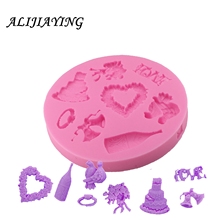 1Pcs Bell love heart bird Flower bottle Silicone Mold Fondant Cake Decorating Tools Chocolate Gumpaste Molds D0966 2024 - buy cheap