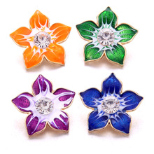 10PCS High Quality 18mm Snap Button Jewelry Flower Rhinestone Crystal Snap Buttons Fit Snap Bracelet for Women Snaps Jewelry 2024 - buy cheap