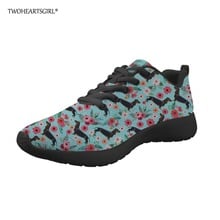 Twoheartsgirl-zapatillas de deporte con estampado Floral para mujer, zapatos planos de malla cómodos para enfermera, zapatillas para adolescentes 2024 - compra barato