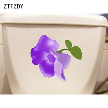 ZTTZDY 23,8*21,4 см фиолетовый мультфильм цветок детская комната Настенный декор домашний туалет стикер T2-0648 2024 - купить недорого