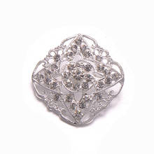 (M0889) 50pcs/lot,36mm rhinestone metal bouquet brooch, crystal style,silver plating, with pin at back 2024 - buy cheap